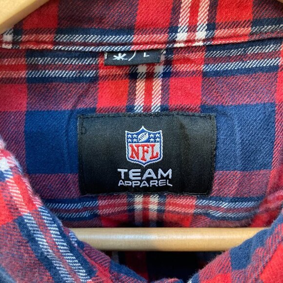 New England Patriots Great Design Logos Rough & Tough Flannel Shirt Size Large - Picture 5 of 9